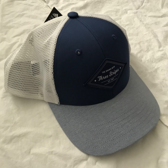 NWT Adidas Baseball Cap Mesh Back Hat Dark Navy Blue Grey White Athletic Unisex - Picture 5 of 15